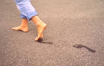 footprints on sand